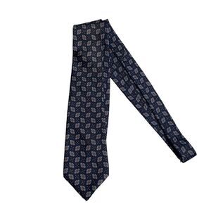 Vintage Silk Christian Dior Monsieur Tie geometric blue print